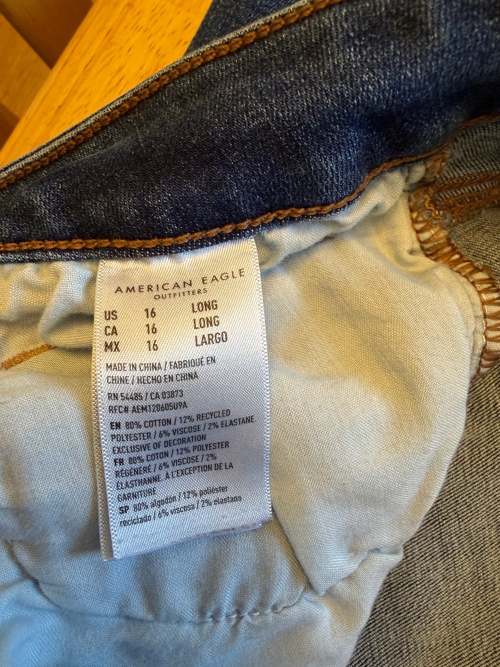 American Eagle Outfitters Women's Skinny Kick Jeans - Dark Blue Denim - Picture 4 of 5